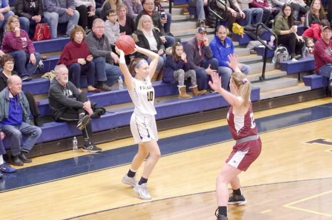 In the second quarter Jefferson's Allyson Legora holds the ball while scanning the court for an open teammate to pass to. Legora scored 2 points.