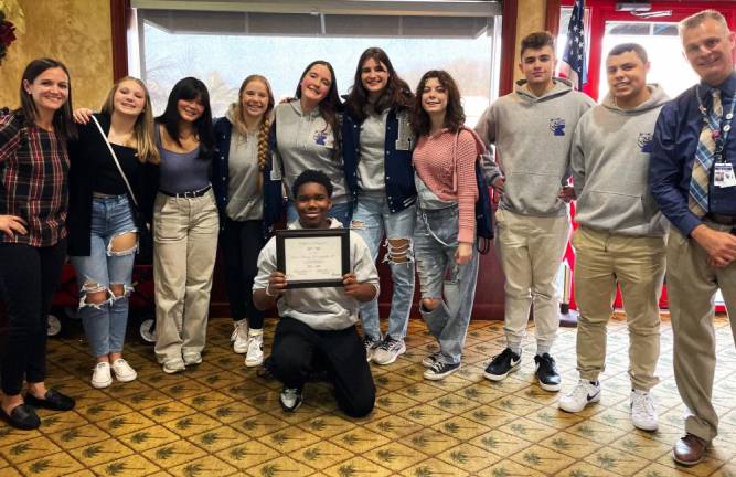 From left are Tania Bansemer, Mara Mahon, Amanda Lo, Abigail Bloxham, Emily Wallace, Paige De Caro, Ellia Domaracki, David Perez-Rueda, Evan Rodriguez and Doug Carnegie. At center is Jayden Civil. (Photo provided)