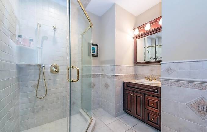 Custom estate includes car charging station, hot yoga room, and frescos Custom estate includes car charging station, hot yoga room, and frescos