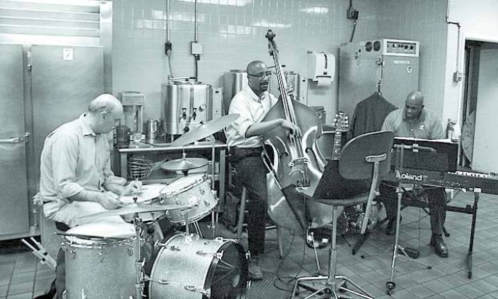 A Taste of Talent The Meant To Be Jazz Ensemble play music in the kitchen.