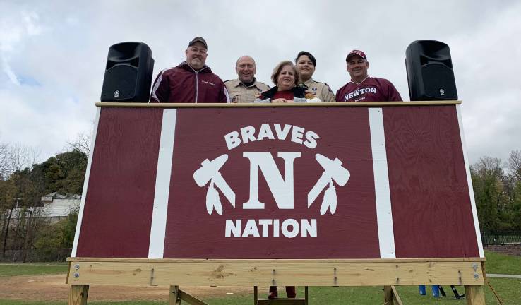 Eagle Scout Troop 81 Life Scout earned his Eagle Award by managing the building of an announcers and stat booth for the Braves. (Photo provided).