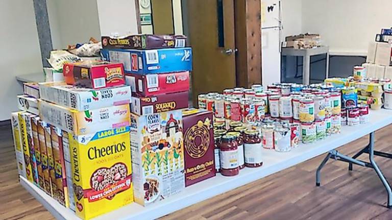 The Sparta Food Pantry is stocked but missing some crucial items including turkeys and cranberry sauce (Photo by Laurie Gordon)