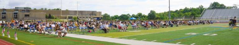 Students and parents at Macerino Stadium. (Photo by Vera Olinski)