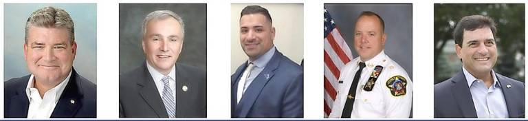 Sussex County GOP to host Blue Lives Matter dinner From left: Senator Steve Oroho, Assemblyman Hal Wirths, Sgt. Joe Imperatrice, Sheriff Mike Strada, and Frank Pallotta (Photos provided)
