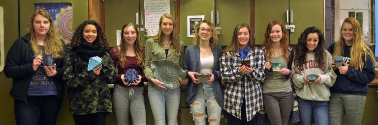 KRHS students sell art work to help others The student artists, from left: Emily Jerger, Sam Conway, Emily Schindler, Bradley Heinke, Corrine Wesighan, Jess Smalley, Annika Johnson, Anastasia Rabidis, and Tess Miller