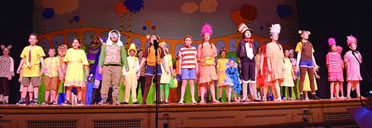 The cast of &#x201c;Seussical The Musical Jr.&#x201d; at C.J. Hooker Middle School in Goshen.