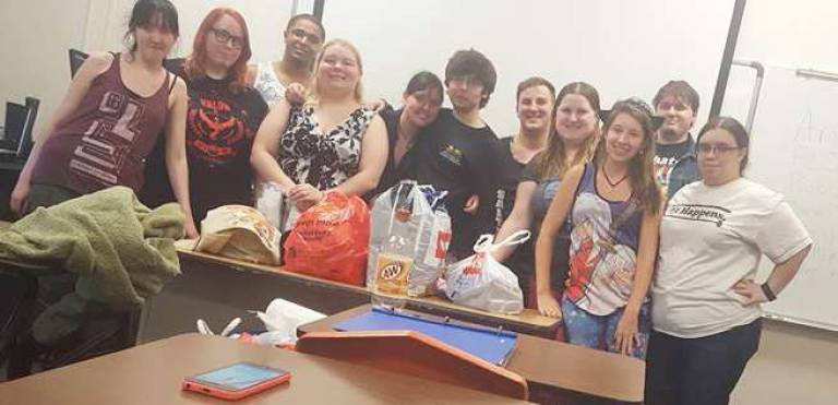 Pokemon water balloon fight on SCCC campus The Anime Club at Sussex County Community College.