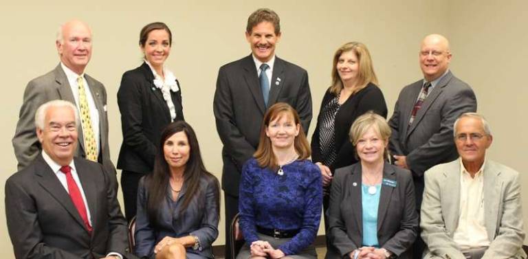 Lakeland Bank honors workers for service Regional President and Chief Operating Officer Bob Vandenbergh stands in the center with colleagues celebrating 10 years of service with Lakeland Bank. Standing left to right: Stewart McClure, Jessalyn Mahan, Theresa Scholl, and Jody Tobia. Seated left to right: Michael Dacey, Melinda DiPrenda, Laura Ferraro, Lyn Minnaar and John Williams. Not pictured: Michelle Curry, James Nigro, George Weger and Debra Zimmerly.
