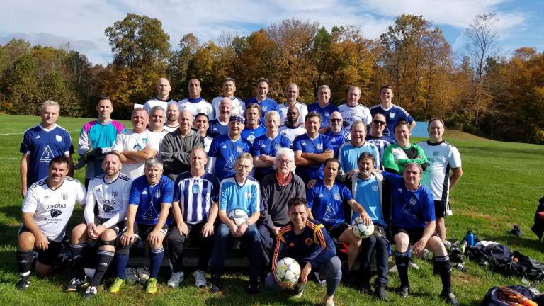 The Over 40s, 50s, and 60s teams on Sunday celebrated 25 years of adult soccer in Sparta.