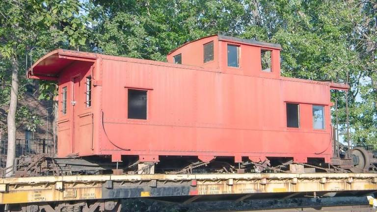 Caboose No. C121 will be restored to Erie red (Photo by Rudy Garbely)