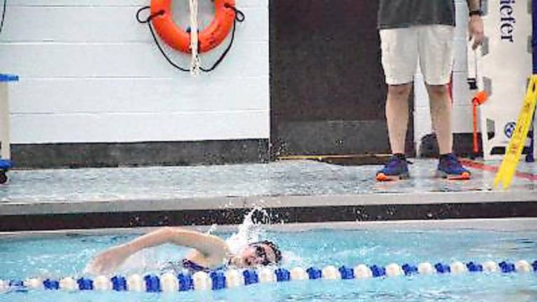 Ashley Espinosa swimming in a meet for Kittatinny (Photo by Nancy Espinosa)