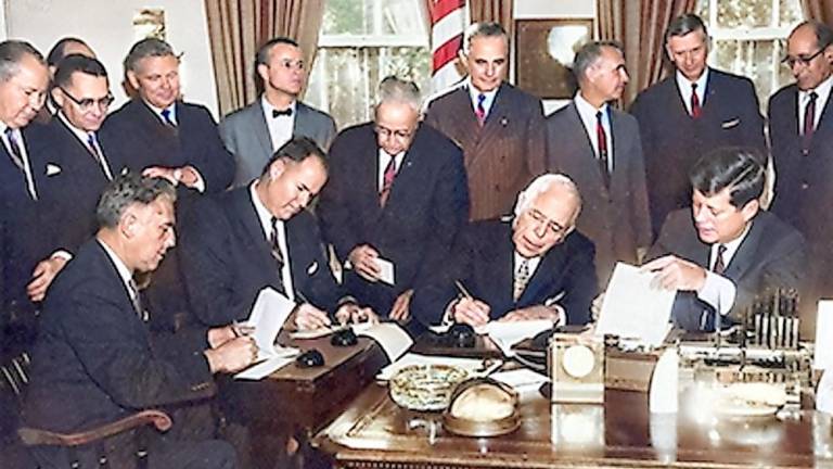 Happy 60th birthday to a ‘bold venture,’ the Delaware River Basin Commission At the Nov. 2, 1961, ceremonial signing of the Delaware River Basin Compact, President John F. Kennedy referred to the formation of the DRBC as a “bold venture.”
