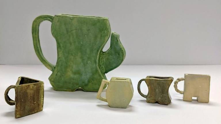 Slab Tea Set, pottery, by Paige Cocchio