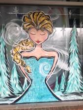 Kimberly Lonsky's artwork on the window of Dance Dimensions in Sparta.