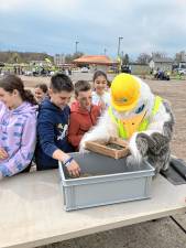 Sammy the Safety Seagull, the Sussex County Municipal Utilities Authority’s mascot, learns with students April 15 at the authority’s 18th annual Earth Day Celebration. (Photos provided)