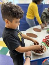 Students at Byram Lakes Elementary School make ornaments that will be sold Monday and Tuesday. (Photos provided)