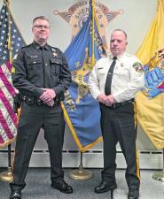 <b>Sussex County Sheriff Michael Strada stands with Kenneth Farber, recently promoted to Sergeant.</b>