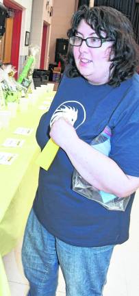 Melissa Diamond of Cranford holds yellow tickets.