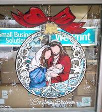 A painted holiday window at the UPS Store in Sparta (Photo by Laurie Gordon)