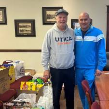 Stanhope Councilman Bill Thornton and Stanhope Mayor Gene Wronko at Nov. 1 food drive.