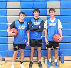 From left, Justin Blair, Michael Strong, Mason Reed