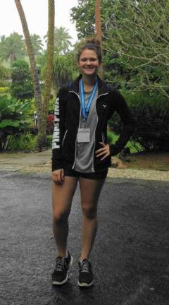 Kaitlyn Andolena is ready for the day's adventure in Fiji.