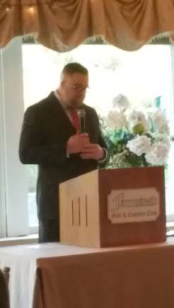 Andover Regional School District Superintendent Matthew Beck addresses students and parents