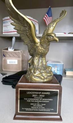 Tyler Sweatt’s Leadership Award from the Commandant of Midshipmen for The Superintendent at the U.S. Naval Academy in Annapolis, Maryland.