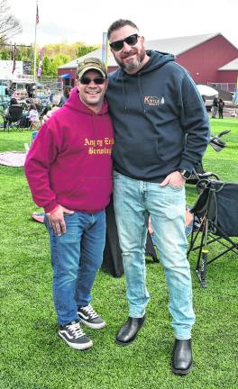 <b>Jesse Bambrick of Fredon and Bryan Santorini of Branchville pose for a photo.</b>