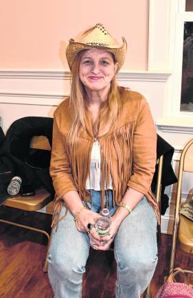 Rebecca Miller of Newton takes a break.