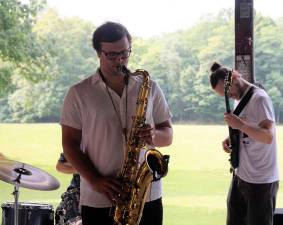 The smooth jazzy sounds of &quot;Inner Vision&quot; greet walkers after finishing the course.