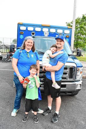 Amanda, Ethan, Natalie and Sean Jans of Lafayette at National Night Out in Newton.