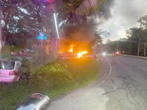 Car fires knocked down before reaching residence