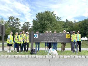 Several area volunteers helped clean up a portion of Kittatinny Valley State Park.