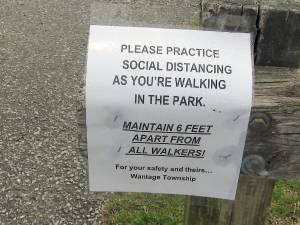 Words of Wisdom greet visitors to Woodbourne Park in Wantage as folks get out into nature during the Covid-19 pandemic warning.