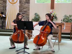 Aubrey Kline, left, and Rachel Kline, principal cellist, are part of the Sussex County Youth Orchestra, which will perform Dec. 3 in a holiday concert. (Photo provided)