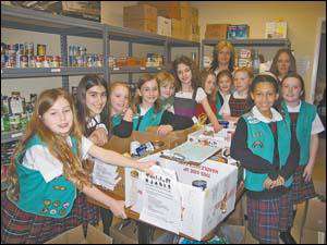 Local Scouts hold food drive