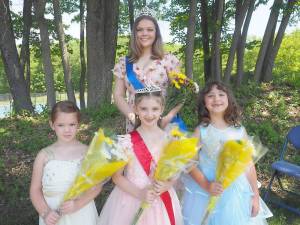 Contestants for Little Miss Byram and Miss Byram, bottom row (from left): Lucy Smith; Charlie Reid, winner of Little Miss Byram; and Giuliana Tedeschi; top row: Katarina Drace, winner of Miss Byram (Photo provided)