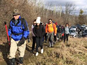 Hikers start off on the First Day Challenge Hike on Jan. 1, 2023, in High Point State Park. (File photo by Kathy Shwiff)