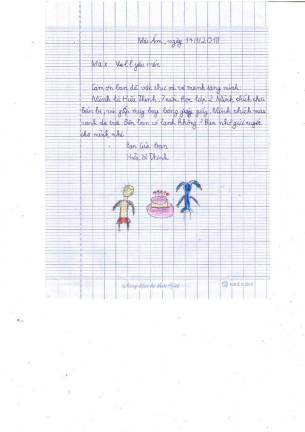 Thinh's letter in his native Vietnamese.