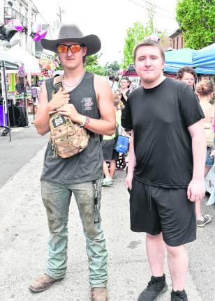 Joseph and Robert Vanderhoff of Newton pose for a photo.