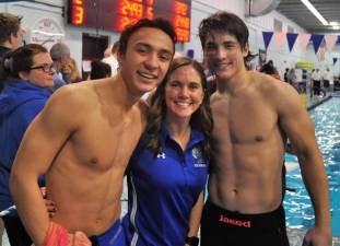 With Coach Zymet at the meet.