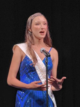 <b>Miss Lafayette Sophie Schaeffner during the pageant.</b>