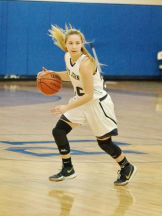 Pope John's Chloe Captoni scored three points, grabbed two rebounds, made an assist and is credited with one steal.
