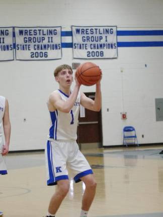 Kittatinny's Brian Plath aims the ball from the free throw line in the fourth quarter. Plath scored 9 points.