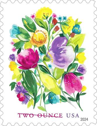 PA3 Kim Parker’s depictions of flowers are featured on postage stamps.