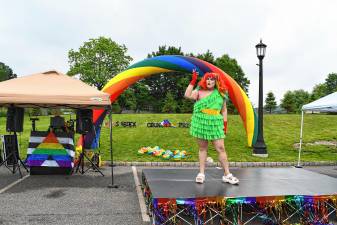 A drag performer at the Sussex County Pride celebration Saturday, June 14 in Newton. (Photos by Maria Kovic)