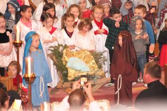 Children act out the birth of jesus. (Photo provided).