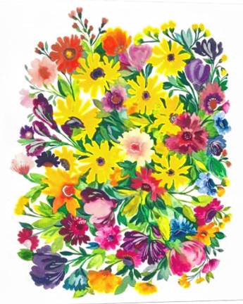 PA2 ’Autumn Meadow,’ by Kim Parker. Watercolor and gouache on paper.