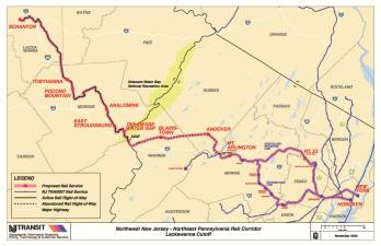 NJ Transit map showing the cutoff Photo courtesy of NJ Transit